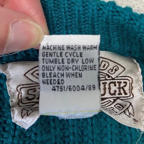 Vintage Saugatuck Company Size Medium Deep Turquoise Crewneck Sweater - Picture 12 of 13